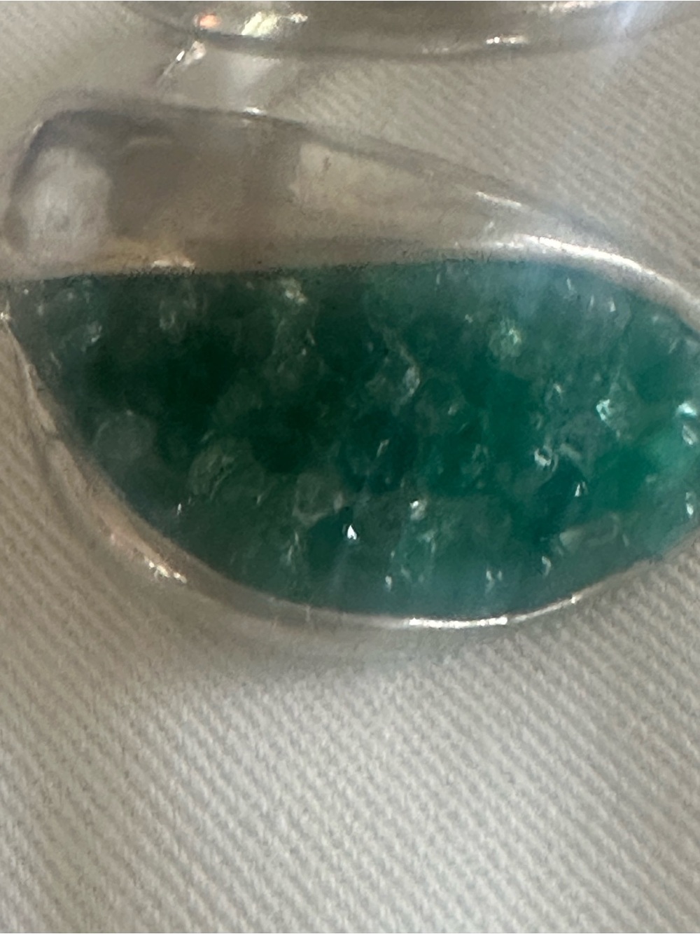 Green Druzy Teardrop Silver Ring - Women's Jewelry